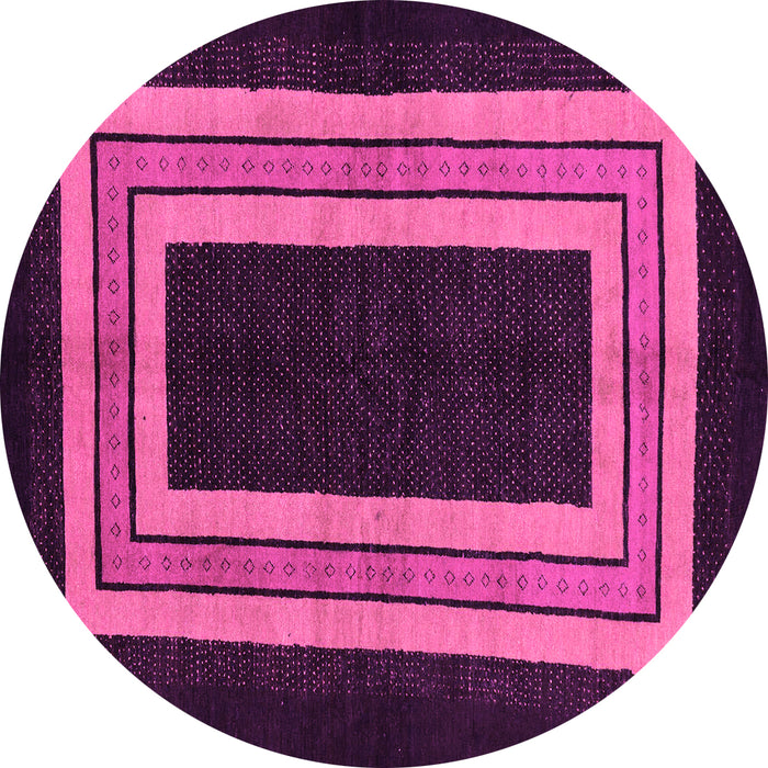 Round Abstract Pink Modern Rug, abs216pnk