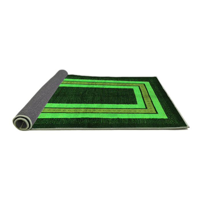 Sideview of Abstract Green Modern Rug, abs216grn
