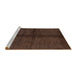 Sideview of Machine Washable Abstract Bakers Brown Rug, wshabs217