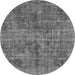 Round Machine Washable Abstract Gray Modern Rug, wshabs2170gry