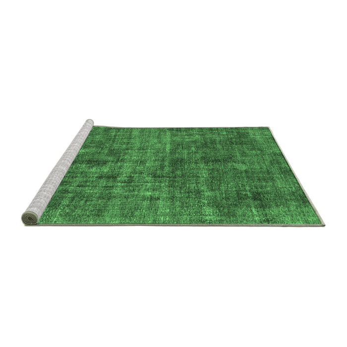 Sideview of Machine Washable Abstract Emerald Green Modern Area Rugs, wshabs2170emgrn