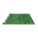 Sideview of Machine Washable Abstract Emerald Green Modern Area Rugs, wshabs2170emgrn