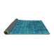 Sideview of Abstract Turquoise Modern Rug, abs2170turq