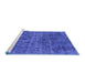 Sideview of Machine Washable Abstract Blue Modern Rug, wshabs2170blu