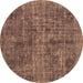 Round Abstract Brown Modern Rug, abs2170brn