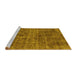 Sideview of Machine Washable Abstract Yellow Modern Rug, wshabs2170yw