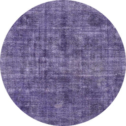 Round Machine Washable Abstract Medium Purple Rug, wshabs2170