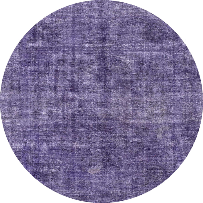 Round Machine Washable Abstract Medium Purple Rug, wshabs2170