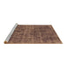 Sideview of Machine Washable Abstract Brown Modern Rug, wshabs2170brn