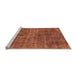 Sideview of Machine Washable Abstract Orange Modern Area Rugs, wshabs2170org