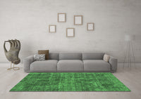 Machine Washable Abstract Green Modern Rug, wshabs2170grn