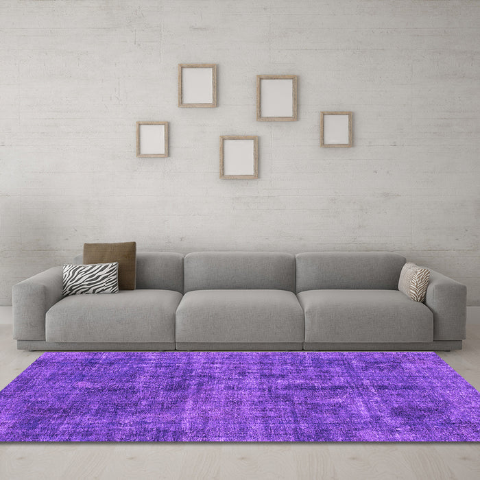 Machine Washable Abstract Purple Modern Area Rugs in a Living Room, wshabs2170pur