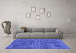 Machine Washable Abstract Blue Modern Rug in a Living Room, wshabs2170blu