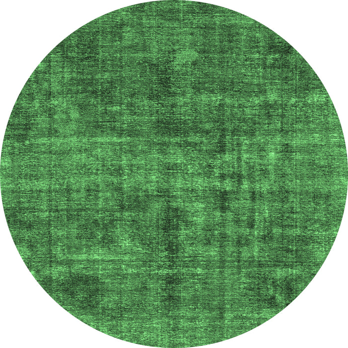 Round Abstract Emerald Green Modern Rug, abs2170emgrn
