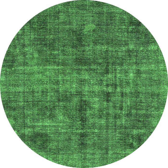 Round Abstract Green Modern Rug, abs2170grn