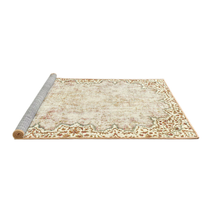Sideview of Machine Washable Abstract Brown Sugar Brown Rug, wshabs2171