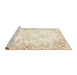 Sideview of Machine Washable Abstract Brown Sugar Brown Rug, wshabs2171