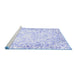 Sideview of Machine Washable Abstract Blue Modern Rug, wshabs2171blu