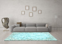 Machine Washable Abstract Light Blue Modern Rug, wshabs2171lblu