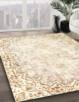 Abstract Brown Modern Rug in Family Room, abs2171