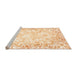 Sideview of Machine Washable Abstract Orange Modern Area Rugs, wshabs2171org