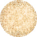 Round Abstract Brown Modern Rug, abs2171brn