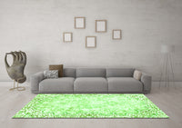 Machine Washable Abstract Green Modern Rug, wshabs2171grn