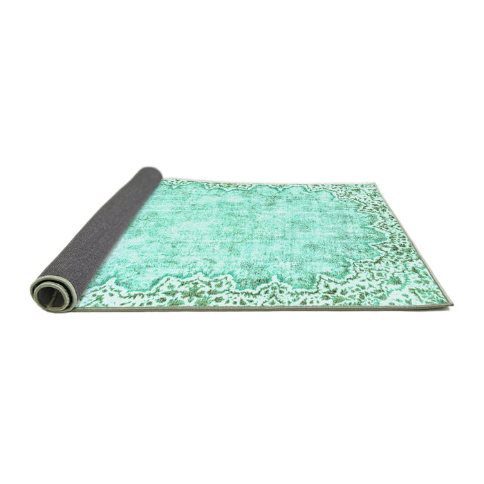 Sideview of Abstract Turquoise Modern Rug, abs2171turq