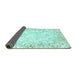 Sideview of Abstract Turquoise Modern Rug, abs2171turq