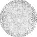 Round Machine Washable Abstract Gray Modern Rug, wshabs2171gry