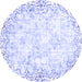 Round Abstract Blue Modern Rug, abs2171blu