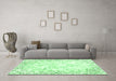 Machine Washable Abstract Emerald Green Modern Area Rugs in a Living Room,, wshabs2171emgrn