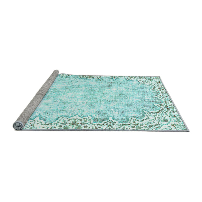 Sideview of Machine Washable Abstract Light Blue Modern Rug, wshabs2171lblu