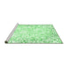 Sideview of Machine Washable Abstract Emerald Green Modern Area Rugs, wshabs2171emgrn