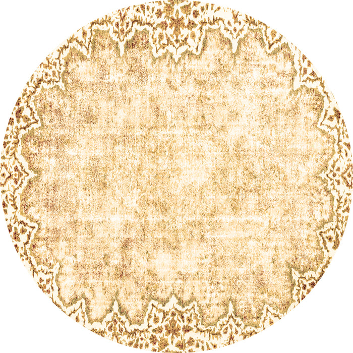 Round Machine Washable Abstract Brown Modern Rug, wshabs2171brn