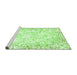 Sideview of Machine Washable Abstract Green Modern Area Rugs, wshabs2171grn