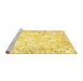 Sideview of Machine Washable Abstract Yellow Modern Rug, wshabs2171yw