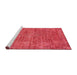 Sideview of Machine Washable Abstract Red Rug, wshabs2172