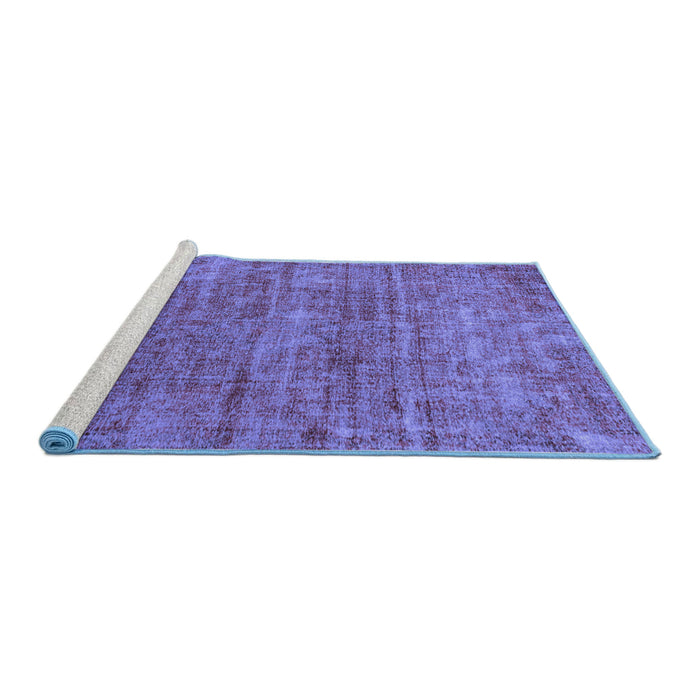 Sideview of Machine Washable Abstract Blue Modern Rug, wshabs2172blu