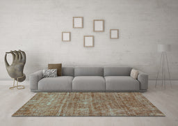 Machine Washable Abstract Turquoise Modern Area Rugs in a Living Room,, wshabs2172turq