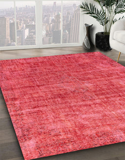 Abstract Red Modern Rug in Family Room, abs2172