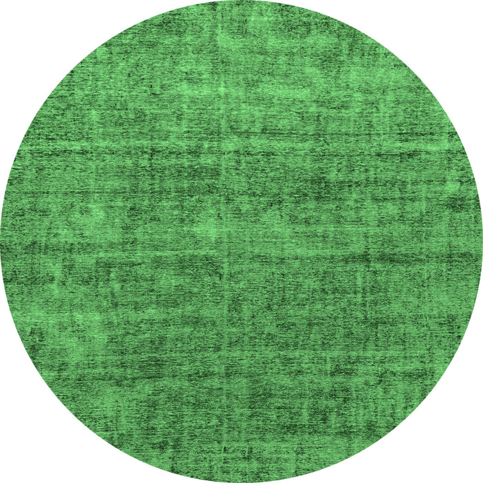 Round Abstract Emerald Green Modern Rug, abs2172emgrn