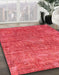 Machine Washable Abstract Red Rug in a Family Room, wshabs2172