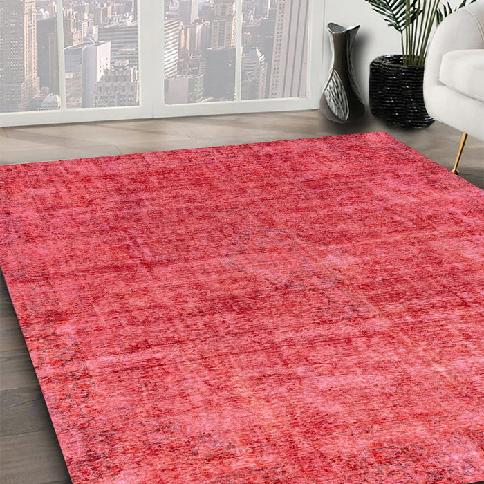 Machine Washable Abstract Red Rug in a Family Room, wshabs2172