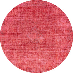 Round Abstract Red Modern Rug, abs2172