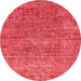 Round Abstract Red Modern Rug, abs2172