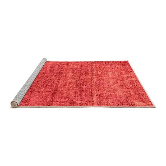 Sideview of Machine Washable Abstract Orange Modern Area Rugs, wshabs2172org