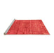 Sideview of Machine Washable Abstract Orange Modern Area Rugs, wshabs2172org