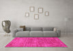 Machine Washable Abstract Pink Modern Rug in a Living Room, wshabs2172pnk