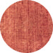 Round Abstract Brown Modern Rug, abs2172brn